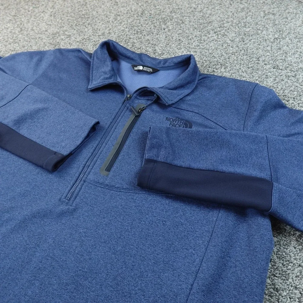 North Face Pullover Mens 2XL Blue 1/4 Zip Performance Sweatshirt Outdoor‎ Hiking